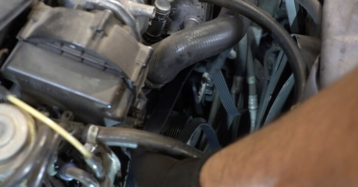 How difficult is it to do it yourself: Poly V-belt replacement on Mercedes W203 C 200 2.0 Kompressor (203.045) 2006 - Download the illustrated guide