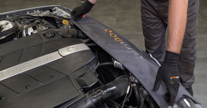 How to replace MERCEDES-BENZ C-Class Sedan (W203) C 220 CDI 2.2 (203.006) 2001 Poly V-Belt - Step-by-step manuals and video guides