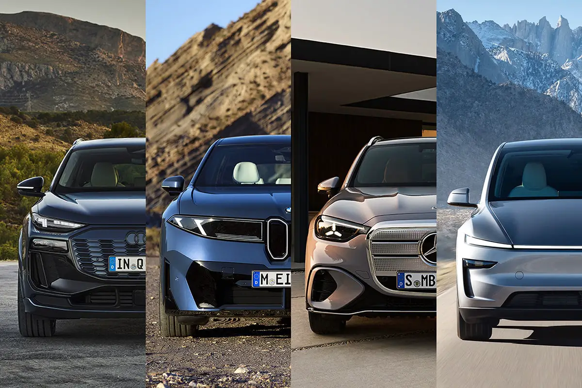 Vergleich Audi Q6, BMW iX3, Mercedes GLC und Tesla Model Y