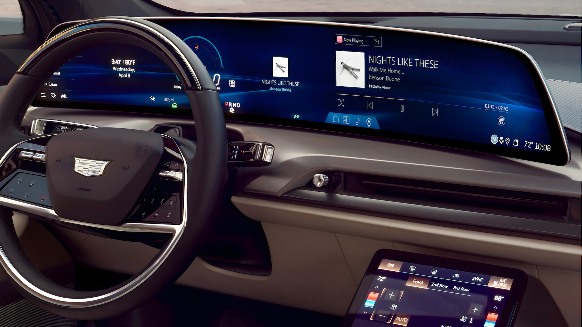 Interface Apple Music sur l'écran d'un véhicule GM