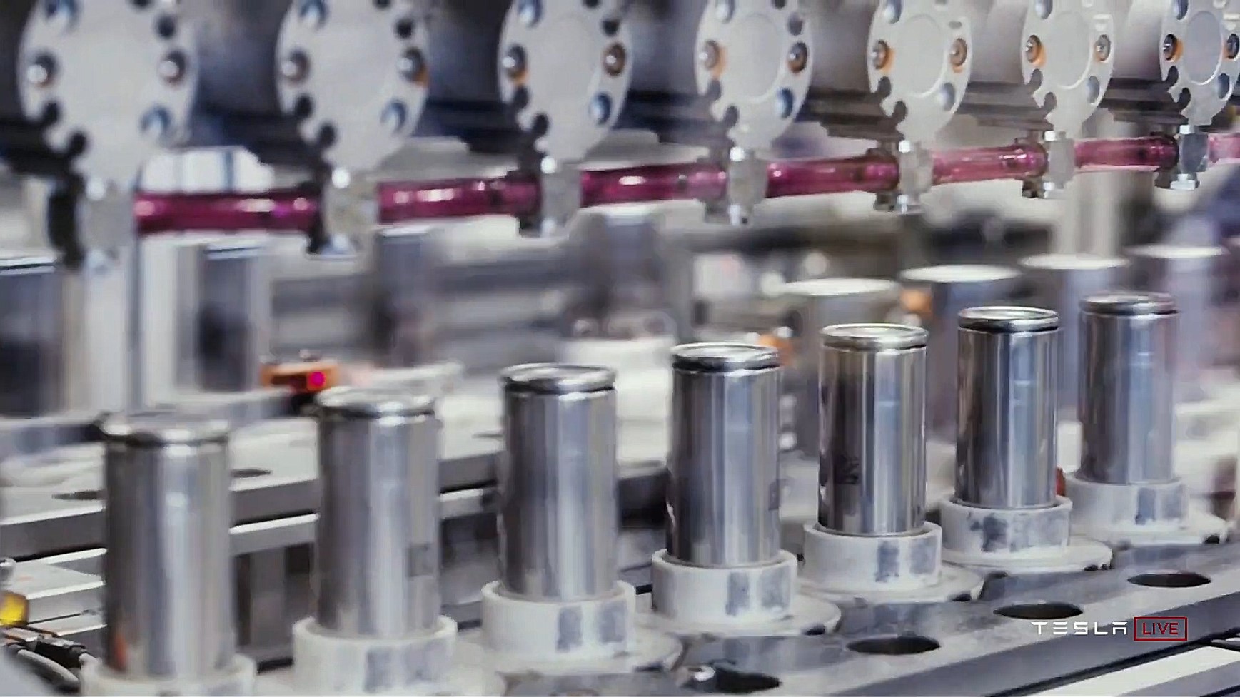 Batteries 4680 Tesla en usine