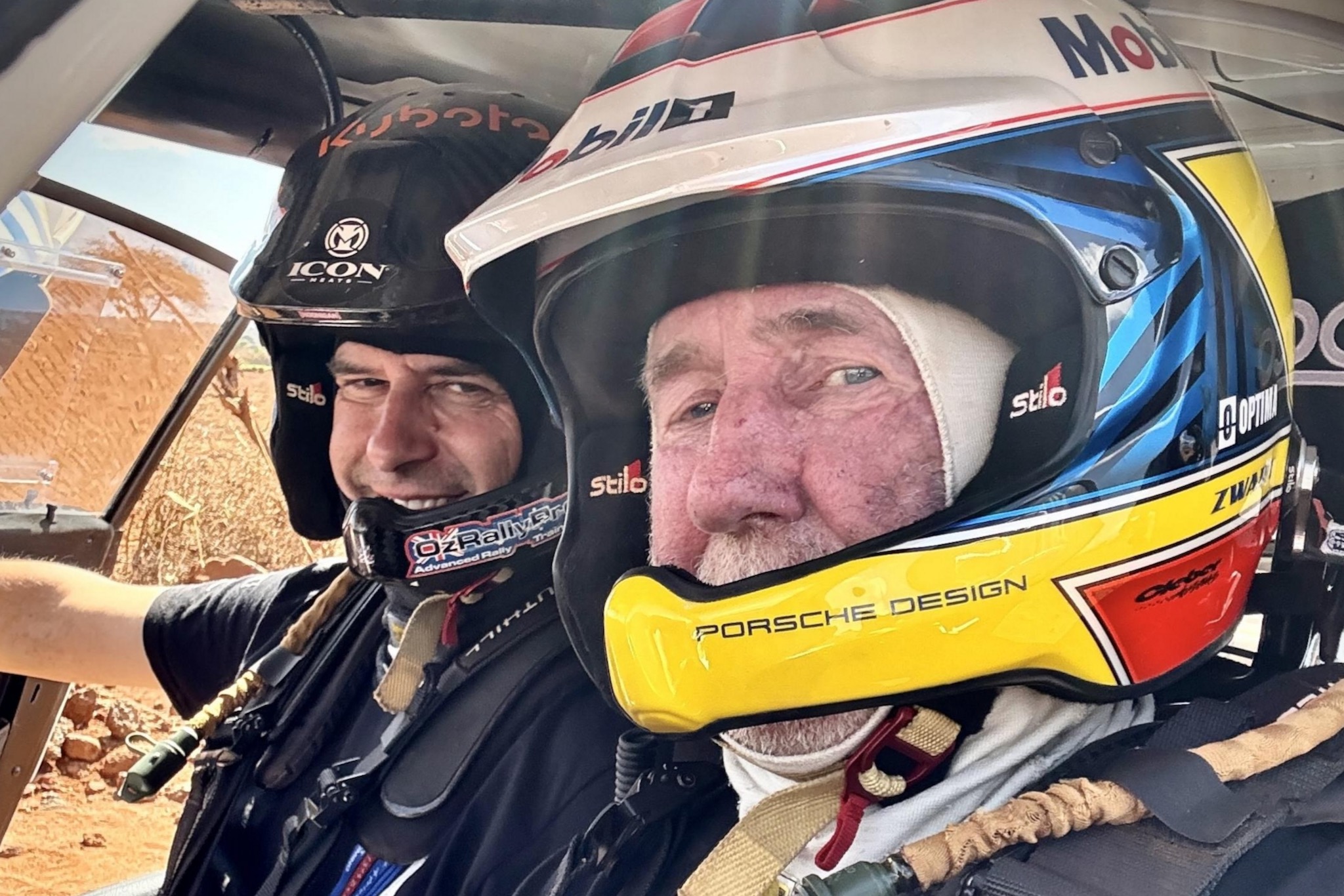 Jeff Zwart (right) and Alex Gelsomino at the 2025 East Africa Safari Classic Rally