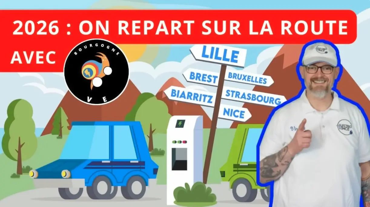 Affiche du Défi 24h en VE 2026 montrant une voiture électrique de nuit