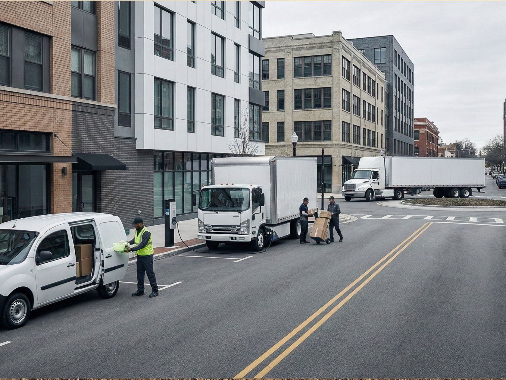 Fourgon utilitaire électrique en ville