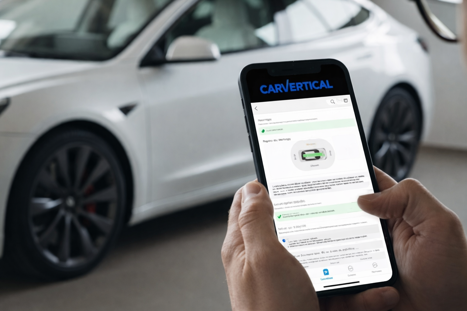 Consultation d’un rapport CarVertical pour vérifier l’historique d’une voiture d’occasion