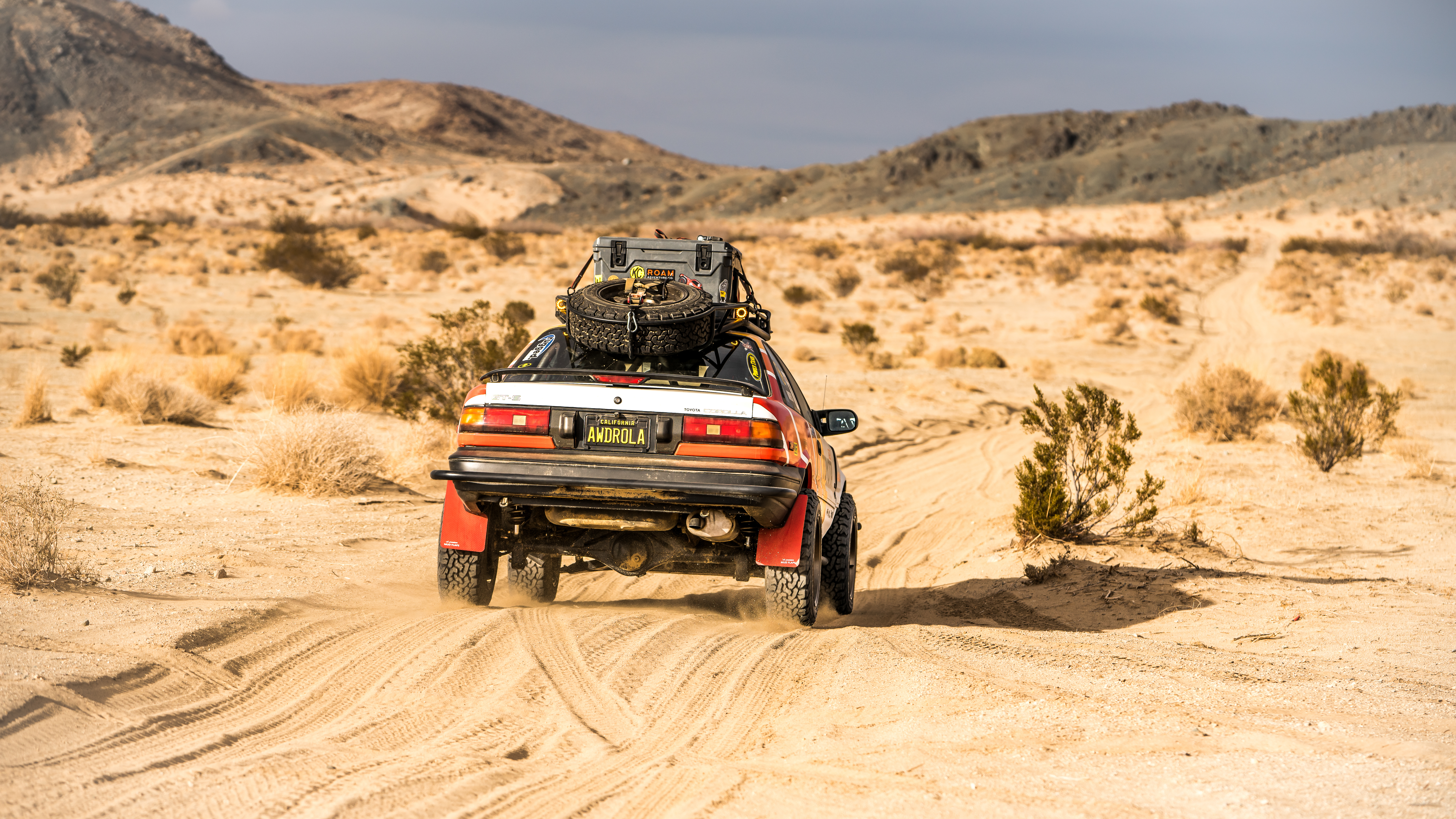 AWD Corolla racing off-road.
